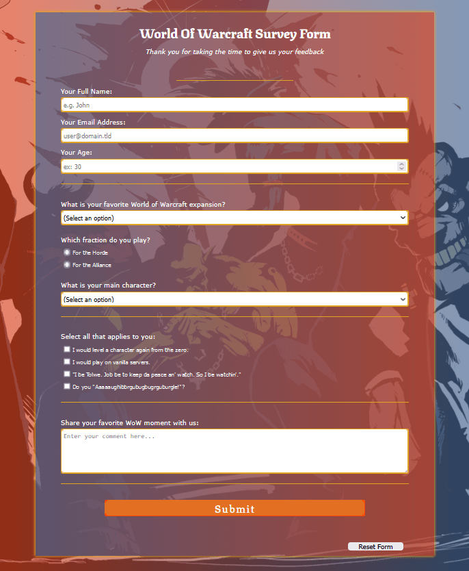 Thumbnail of freecodecamp form project.